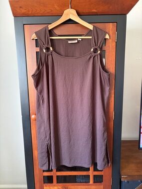 croft & barrow Brown Ring-Shoulder Sleeveless Tank